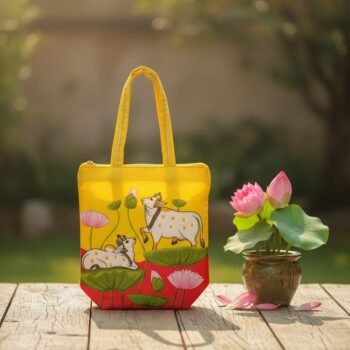 Sacred Lotus Cow Art Tote Bag