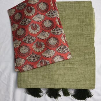 Everyday Wear Cotton Saree with Printed Blouse