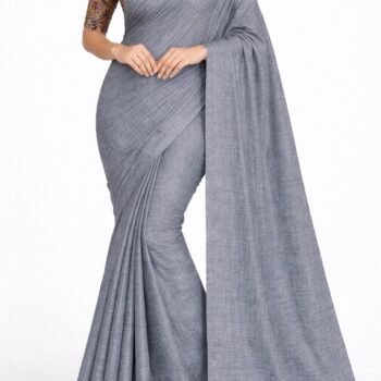 Everyday Wear Cotton Saree with Printed Blouse