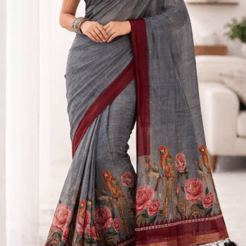 🦜 Cute Parrot Design Saree 🦜
