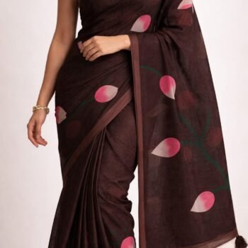 Timeless Lotus Elegance in Dark Brown