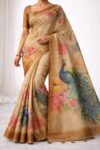 Majestic Peacock Tissue Saree
