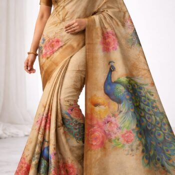Majestic Peacock Tissue Saree