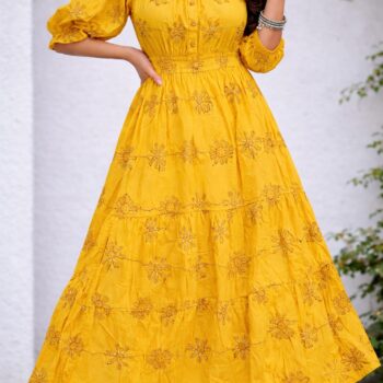 👗 Trendy Cotton Gown – Light, Breezy & Beautiful